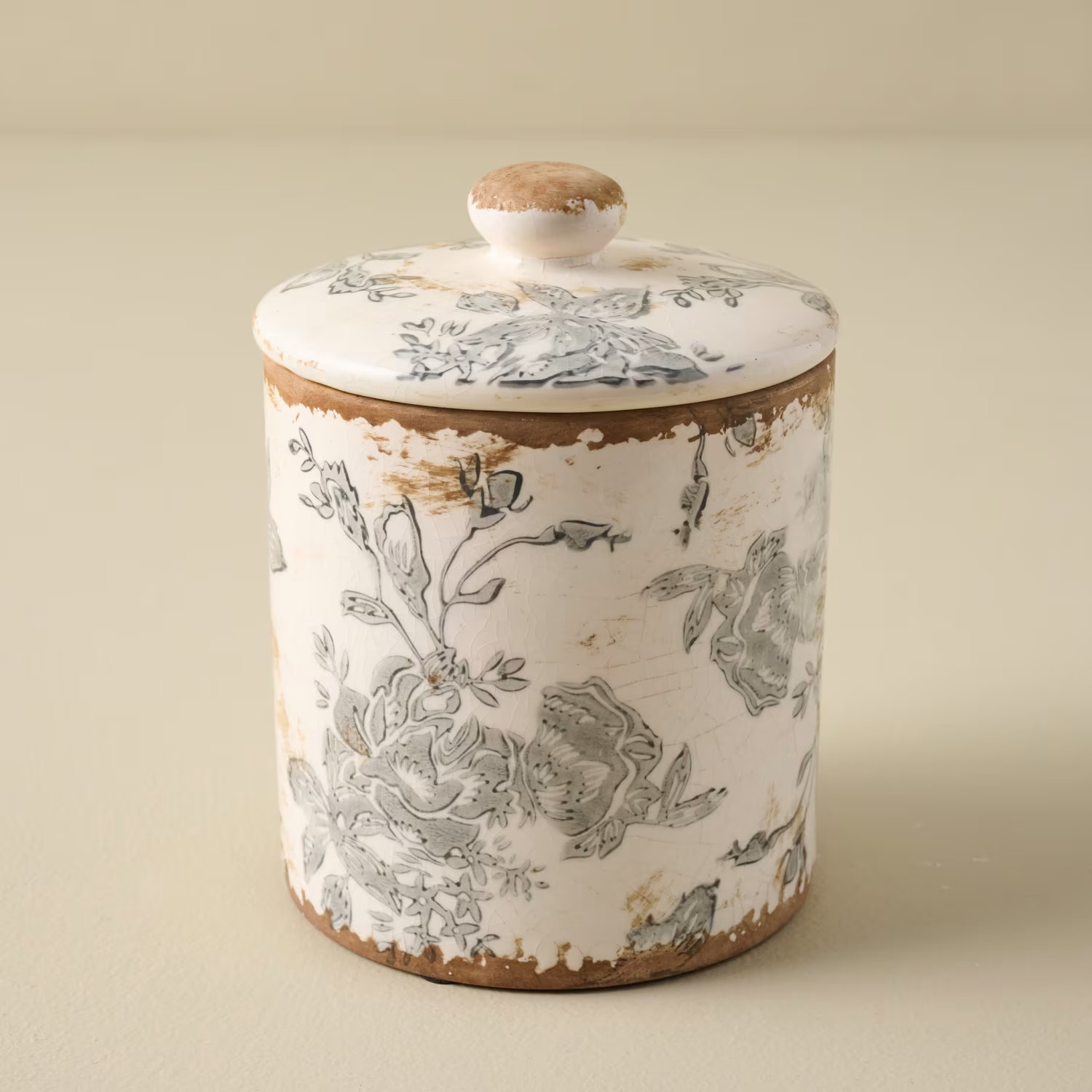 Dusty Blue and White Distressed Canisters | Magnolia