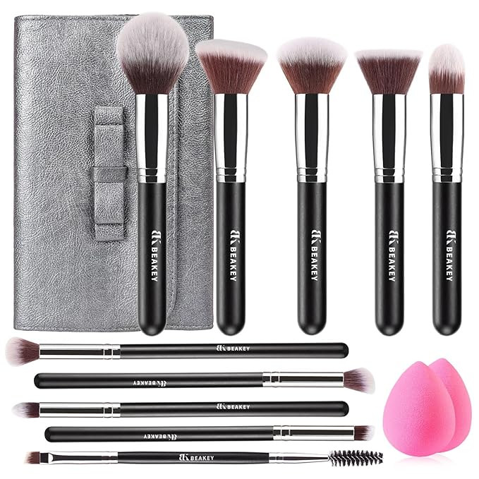 BEAKEY Makeup Brushes Set Premium Foundation Concealer Blush Bronzer Eye Shadow 10+2 PCS Brushes ... | Amazon (US)