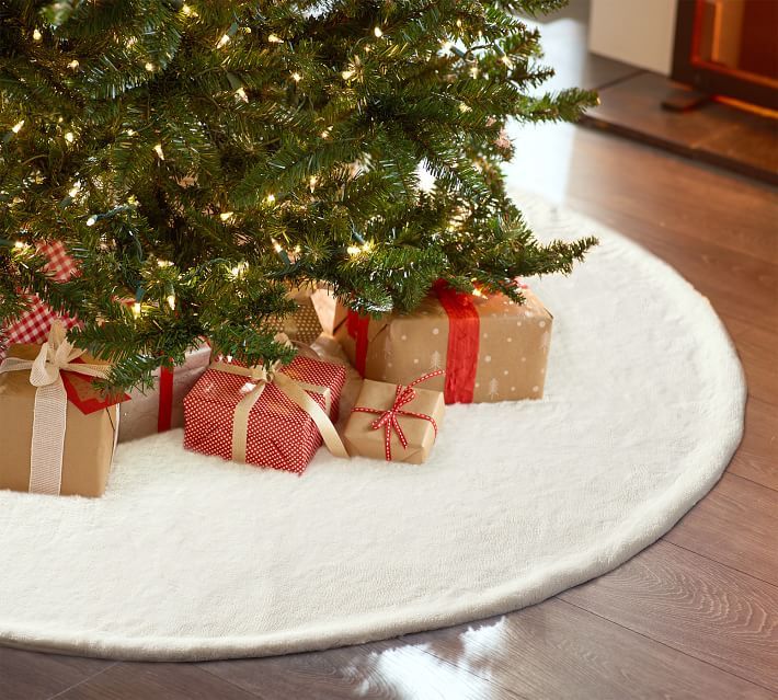 Plush Faux Fur Tree Skirt | Pottery Barn (US)