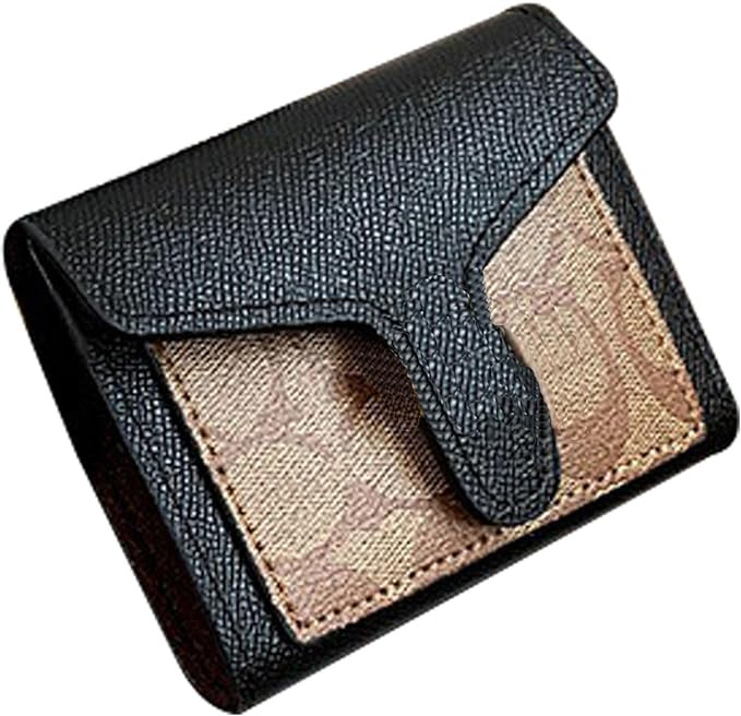 Women's Small Leather Wallet, PU Leather Short Wallet with Card Holder, Fashionable Mini Coin Pur... | Amazon (US)