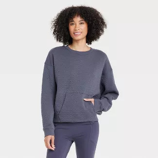 Women's Quilted Crew Sweatshirt - All in Motion™ | Target