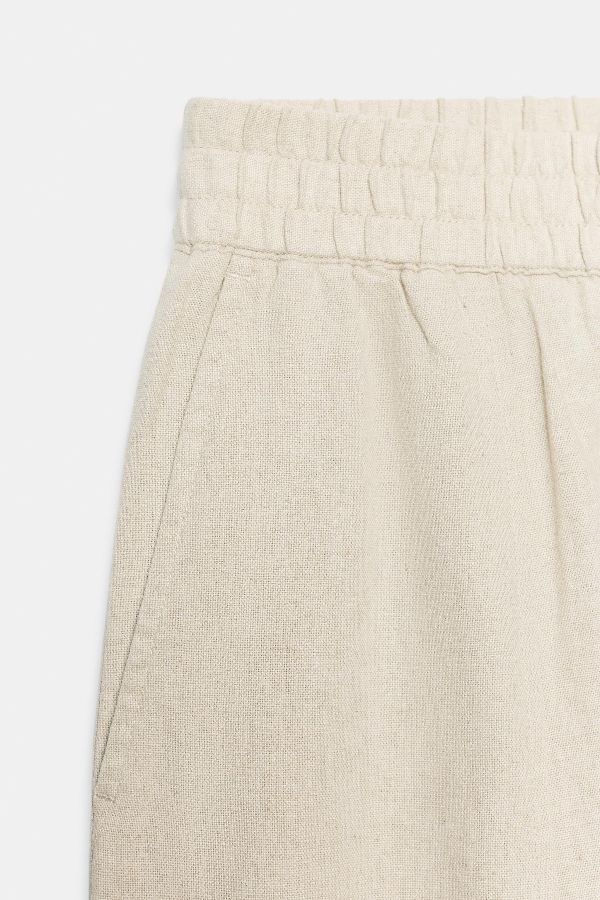BARREL LINEN BLEND TROUSERS | Zara FR