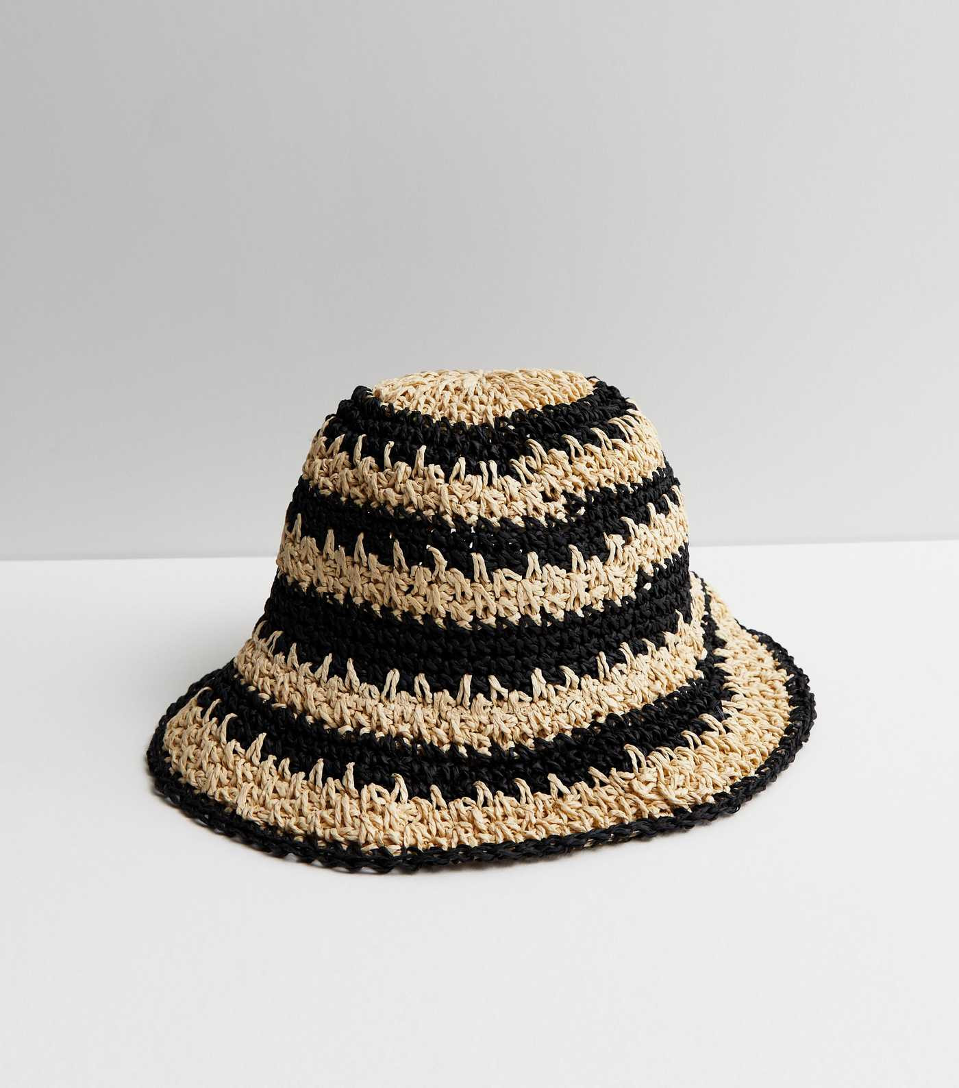 Black Stripe Straw Effect Packable Floppy Bucket Hat
						
						Add to Saved Items
						Remove... | New Look (UK)