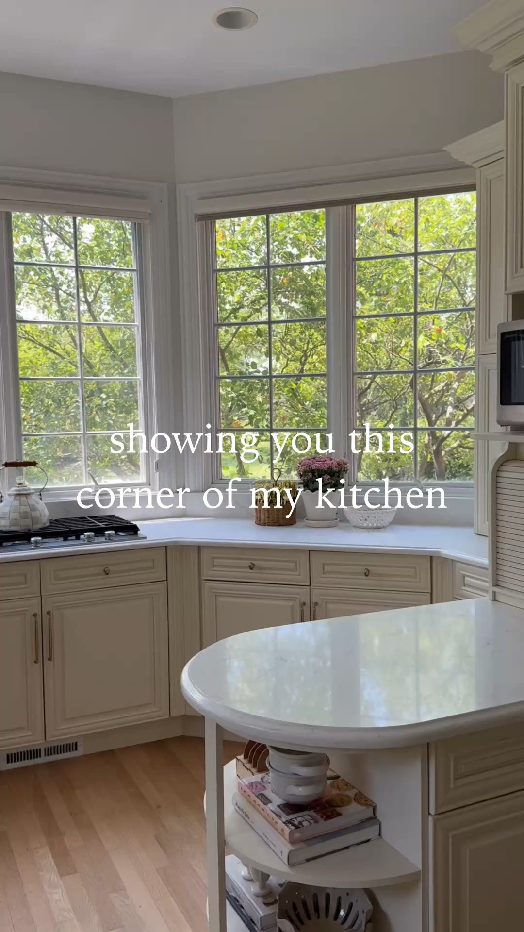 showing you this corner in our kitchen. A little kitchen tour if you will 🫶🏼 we have a coffee station, my little flower area with fruit bowl (yes I need a fruit restock, to my defense all the real fruit is in our fridge), and the stovetop area with a vent that pops up from under instead of a standard vent hood. Have you seen this type of stovetop before? I had never seen it before moving here!

#LTKHome