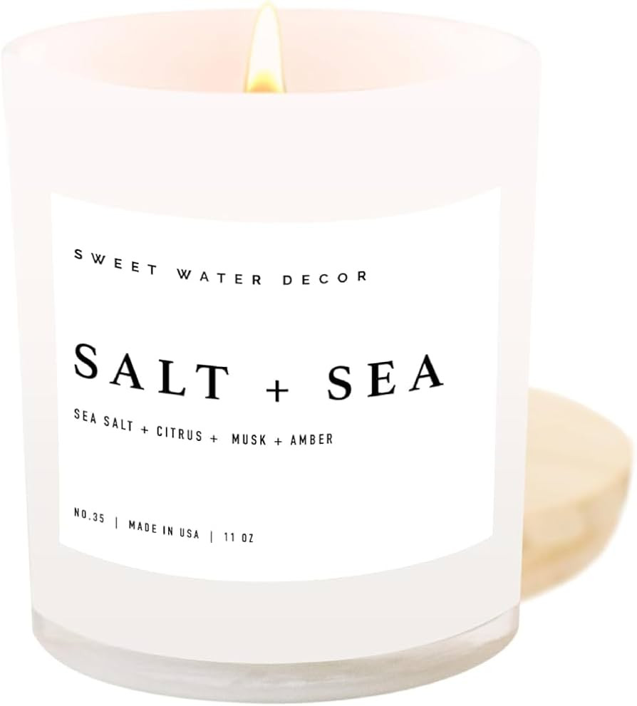 Sweet Water Decor Salt and Sea Candle - Sea Salt, Citrus, Amber, Musk, Beach Scented Soy Candles ... | Amazon (US)
