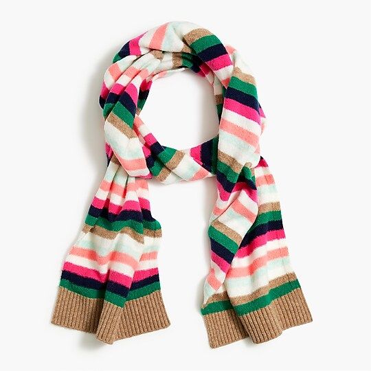 Striped scarf in extra-soft yarn | J.Crew Factory