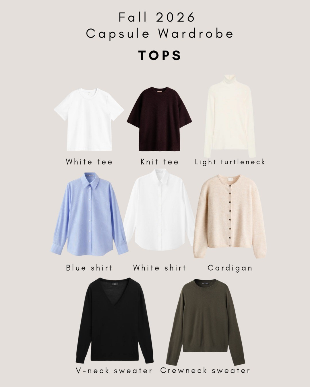 The ultimate Fall 2026 capsule wardrobe pt. 1 - Tops! 

