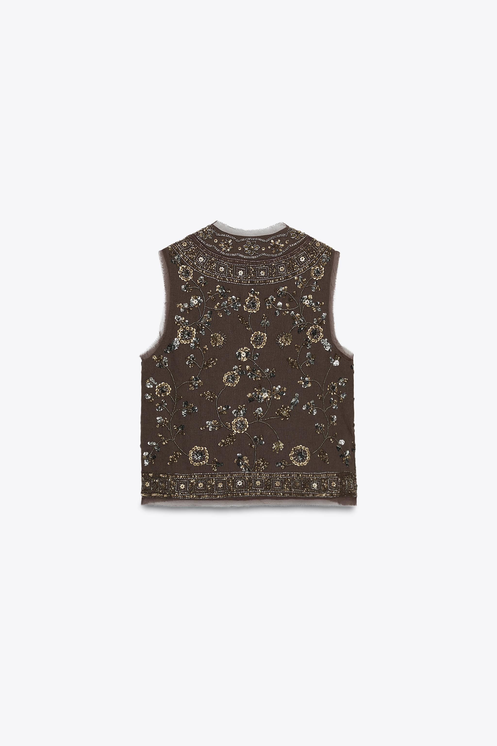 ZW COLLECTION BEADED EMBROIDERED WAISTCOAT | Zara UK