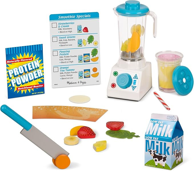 Melissa & Doug Smoothie Maker Blender Set with Play Food (22 Pcs) | Amazon (US)
