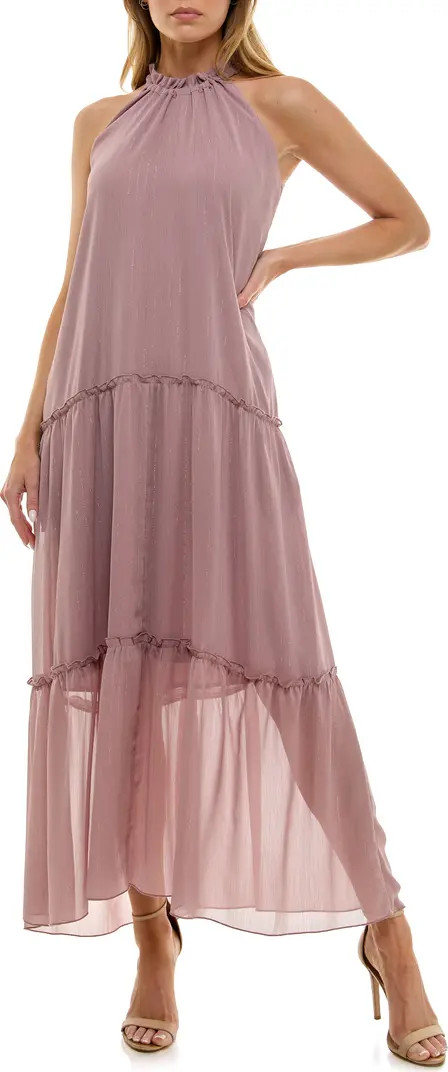 Socialite Tiered Metallic Stripe Maxi Dress | Nordstrom | Nordstrom