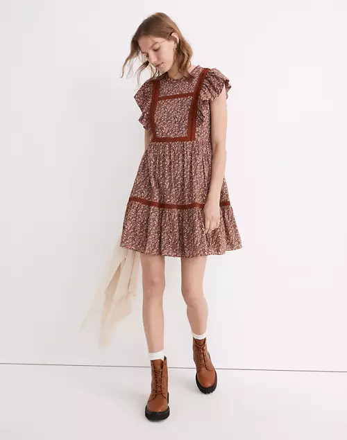 Flutter-Sleeve Mini Dress in Cottage Garden | Madewell