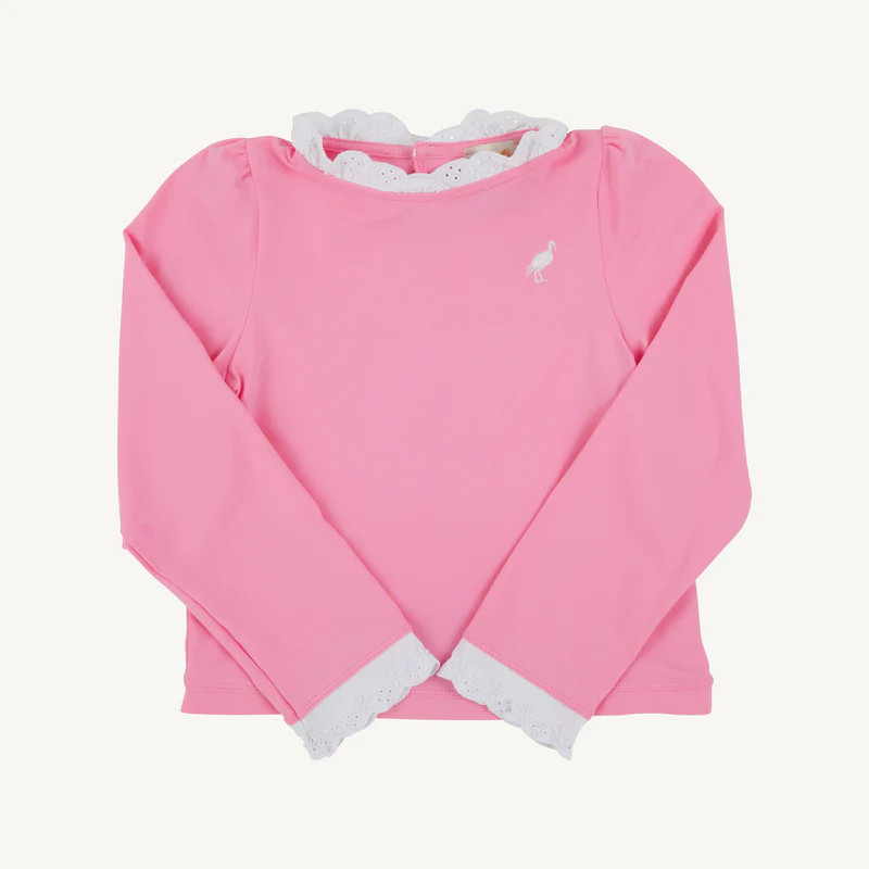 Winnie's Wave Spotter Swim Shirt (UPF 35+) - Hamptons Hot Pink with Wo | The Beaufort Bonnet Company