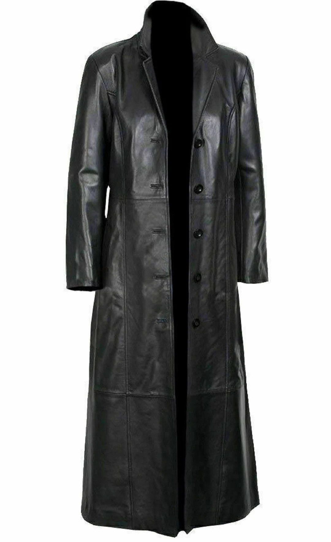 Womens Genuine Black Leather Trench Coat Steampunk Long Coat Winter Jacket Formal Dressing - Etsy | Etsy (US)