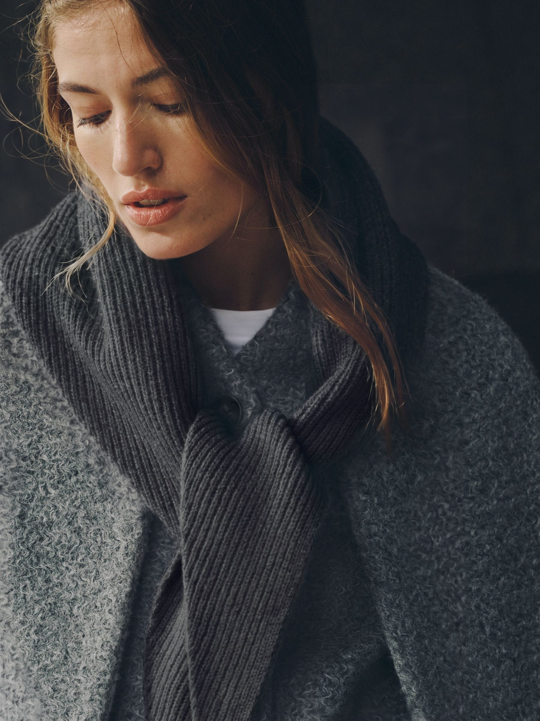 Next Charcoal Grey N. Premium Cashmere Triangle Scarf | Next EU