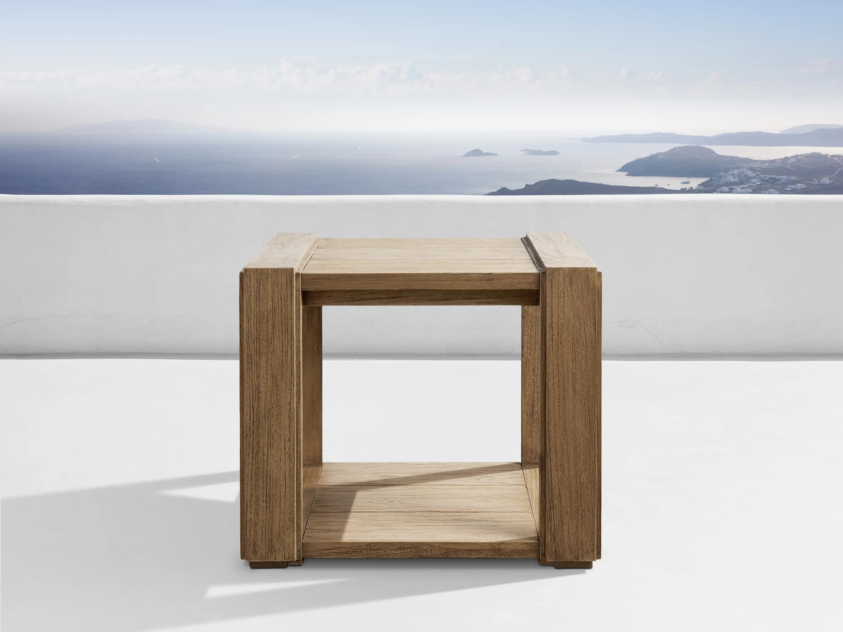 Canyon Outdoor Teak End Table | Arhaus