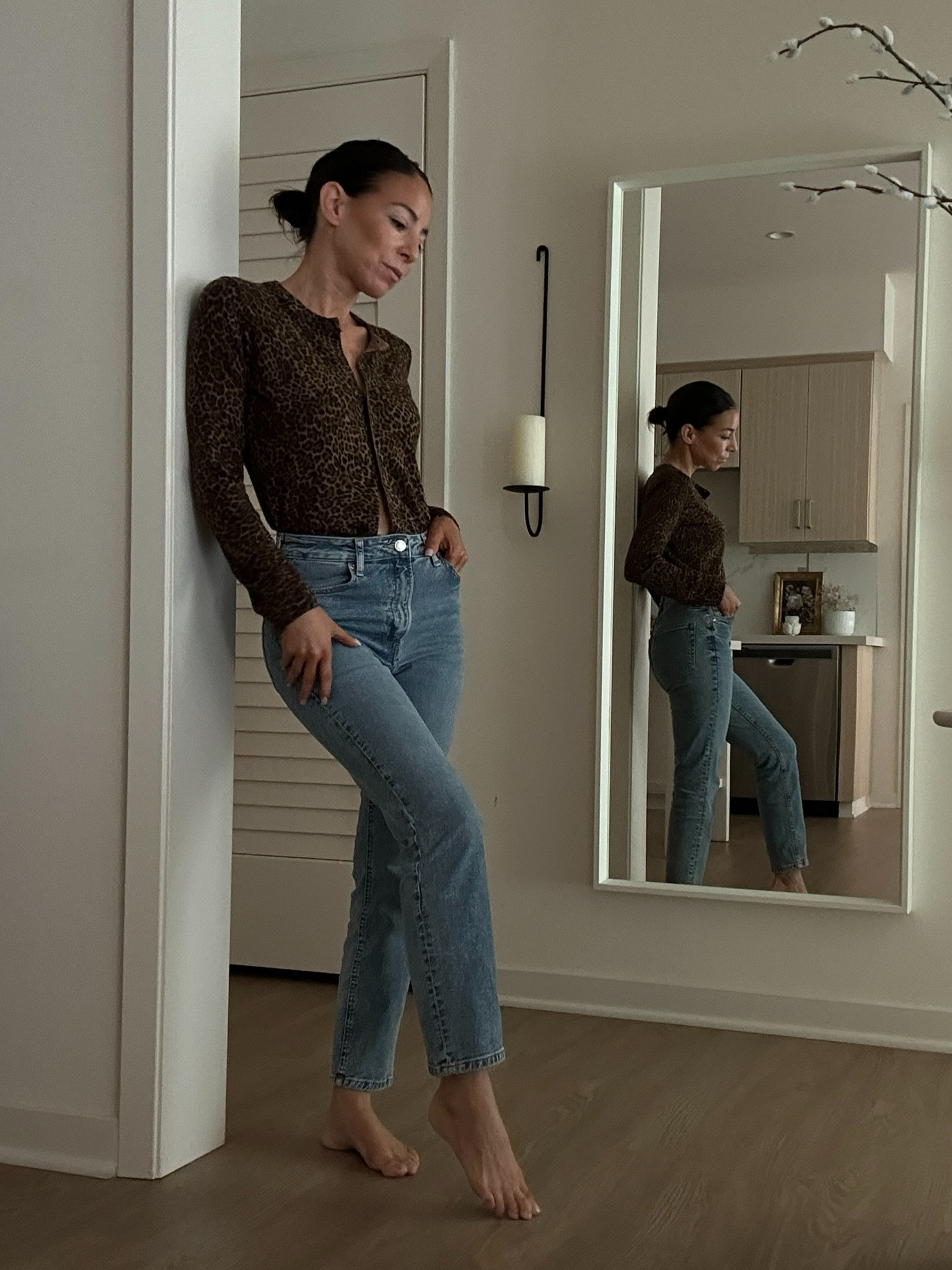 Leopard cardigan
Casual chic outfit 