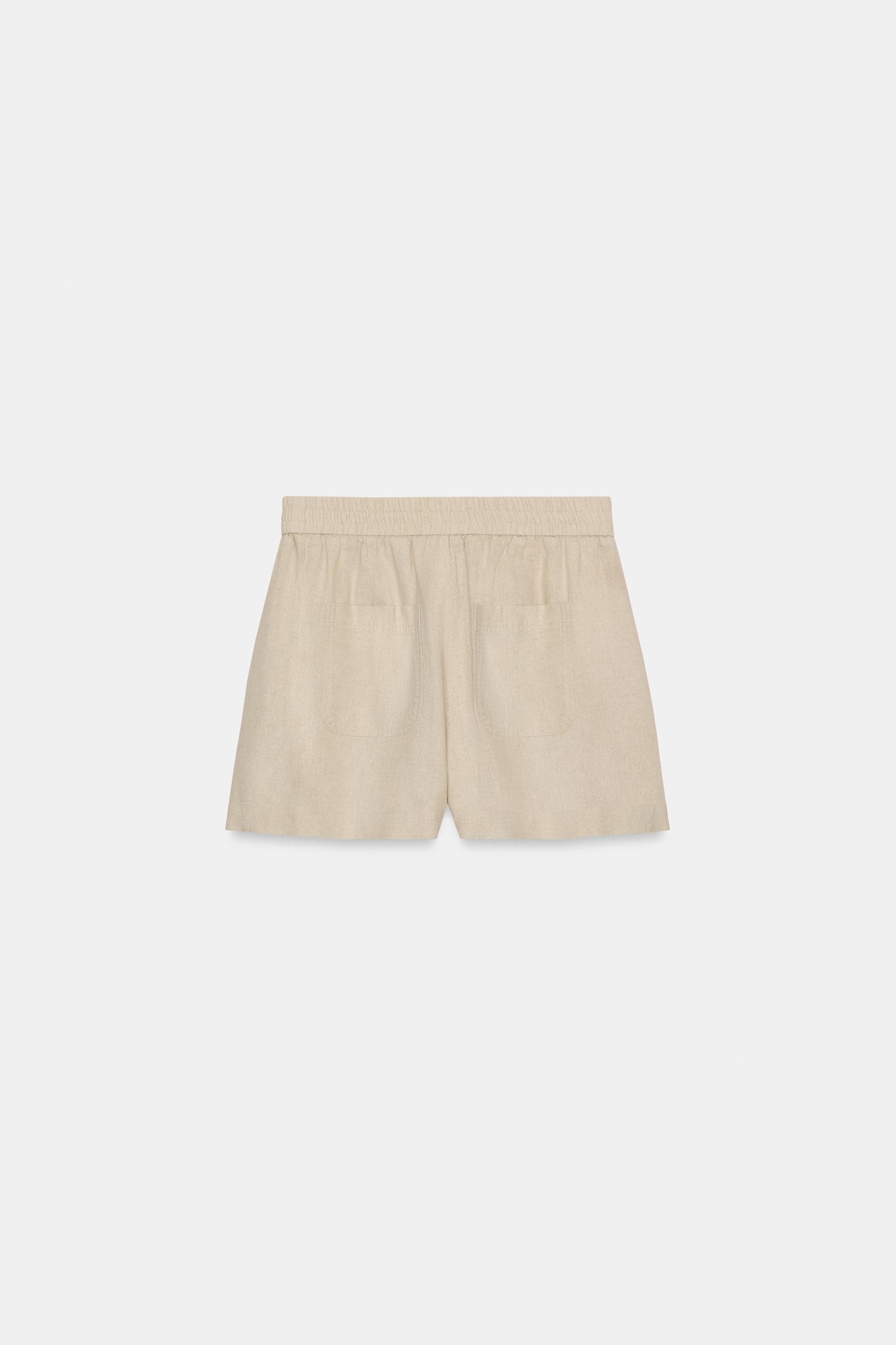 LINEN SHORTS WITH ELASTIC WAIST | Zara US