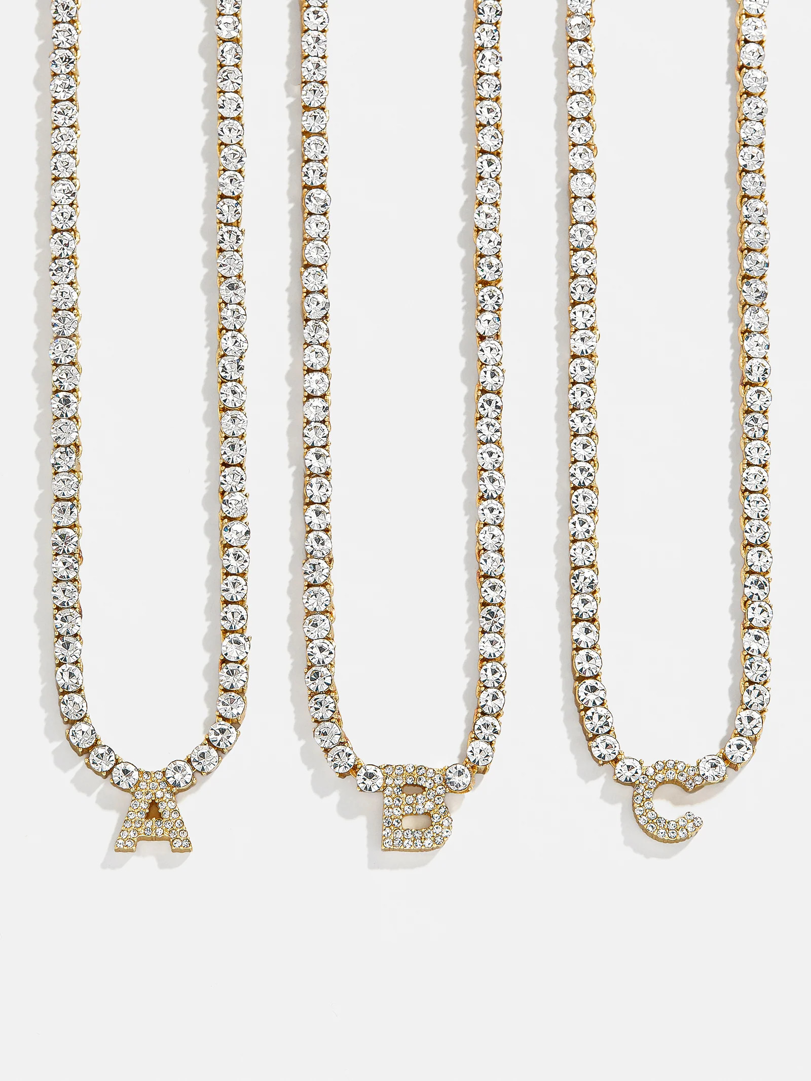 Initial Tennis Necklace - Gold/Pavé | BaubleBar
