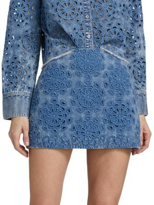 Rubi Lasercut Denim Miniskirt | Saks Fifth Avenue OFF 5TH