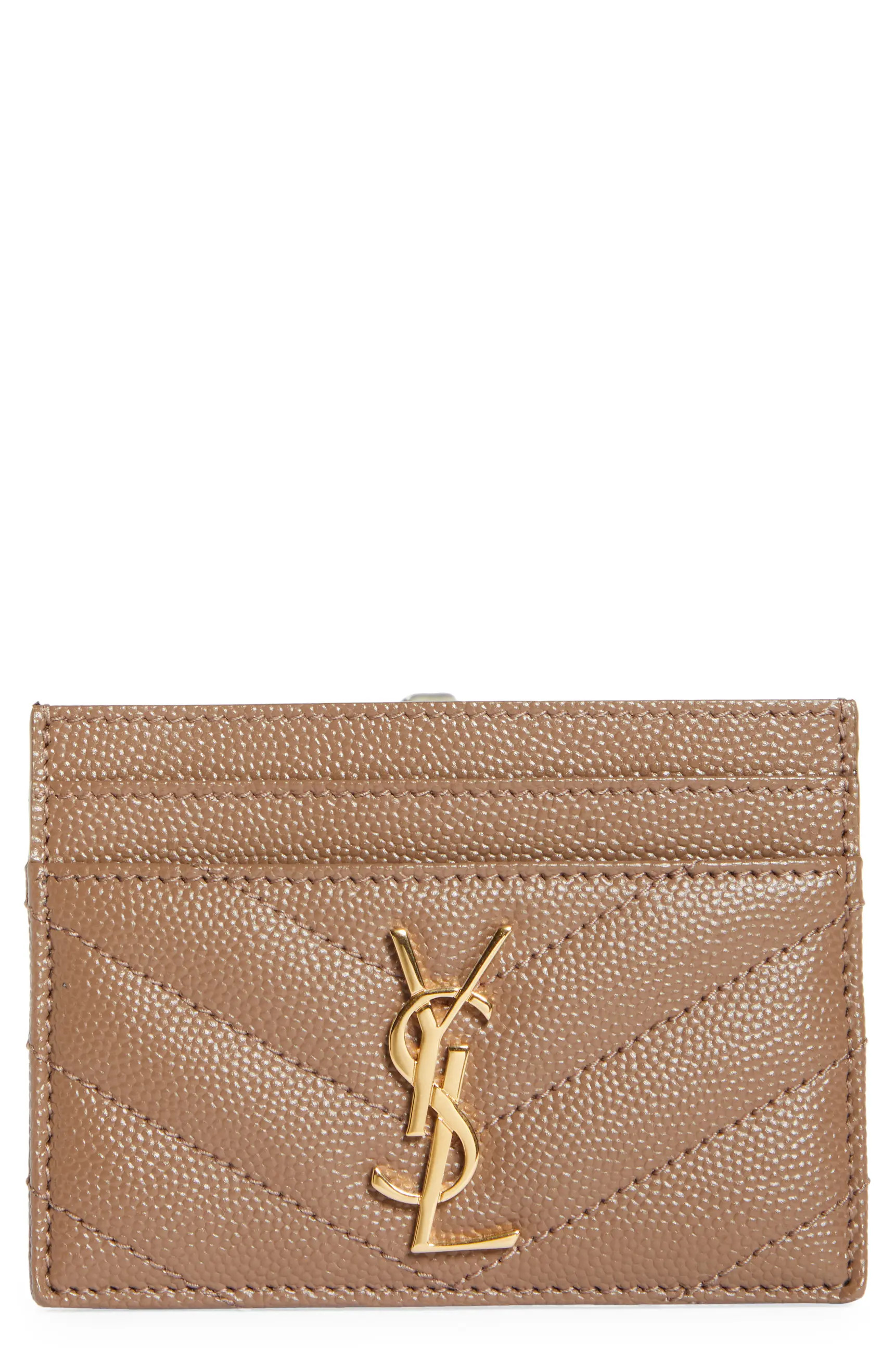 Saint Laurent Monogram Quilted Leather Credit Card Case | Nordstrom | Nordstrom