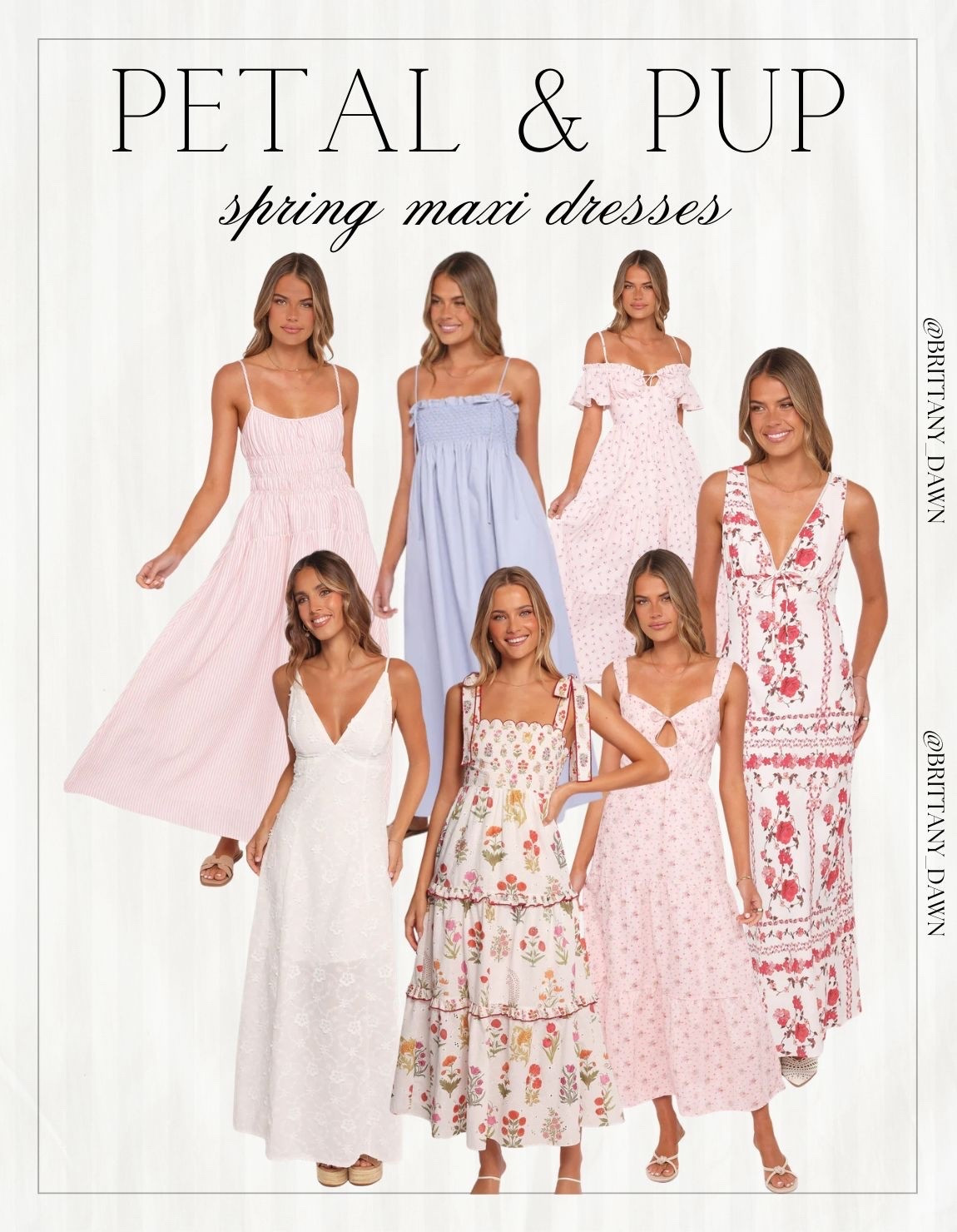 Spring is officially here, and I am completely obsessed with these gorgeous maxi dresses! From dreamlike pastels to vibrant floral prints, each piece brings the perfect touch of romance and effortless elegance to your seasonal wardrobe. 🌸✨
Whether you are heading to a garden wedding, a sunny brunch, or a weekend getaway, these flowing silhouettes keep you feeling breezy and beautiful all day long. ☀️👗
#petalandpup #springfashion #maxidress #springstyle #ootd #floralprint #springdresses

#LTKootd #LTKSeasonal