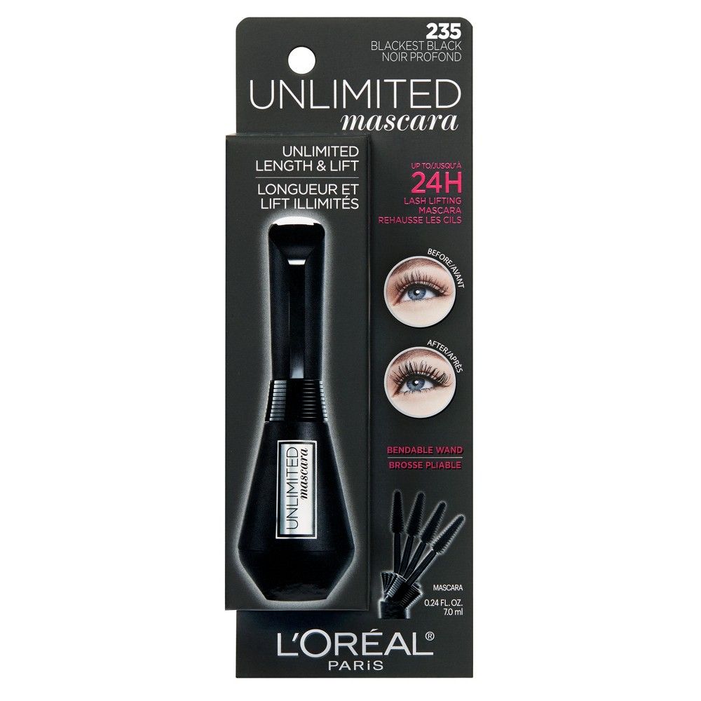 L'Oreal Paris Unlimited Mascara - 235 Blackest Black - 0.24 fl oz | Target