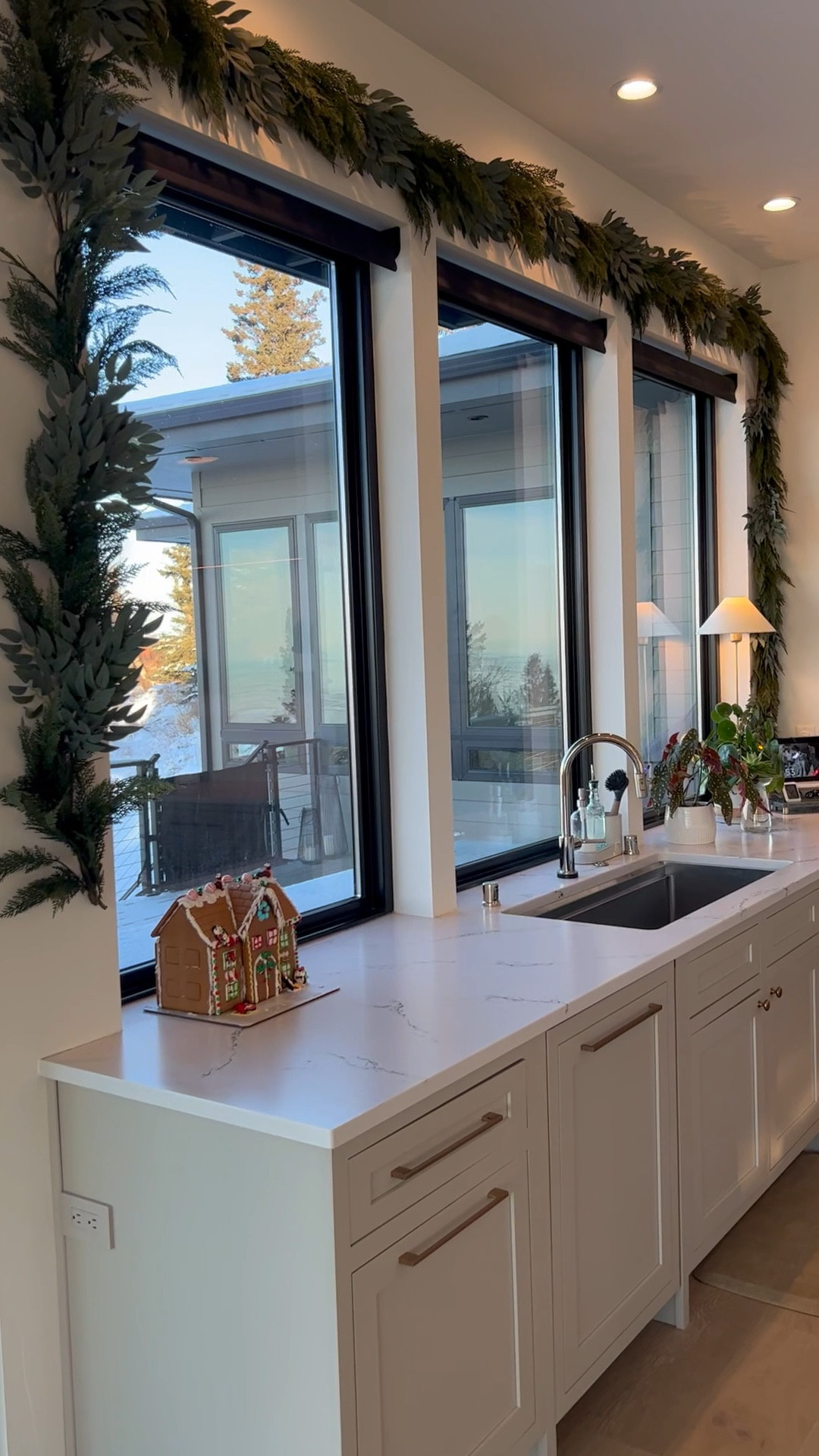 Loving this cedar eucalyptus garland around our kitchen window this year! I doubled it for a fuller look and used 8 total to go around the whole area.

#LTKSeasonal #LTKHoliday #LTKhome