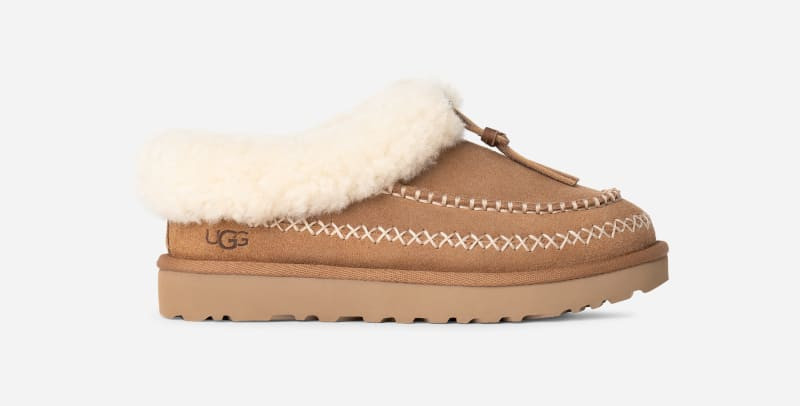UGG® Women's Tasman Alpine Sheepskin/Suede Slippers in Chestnut, Size 5 | UGG (US)