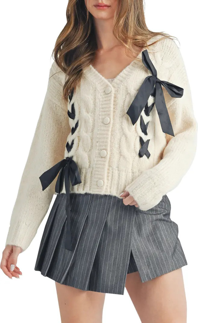 Bow Cable Stitch Cardigan | Nordstrom