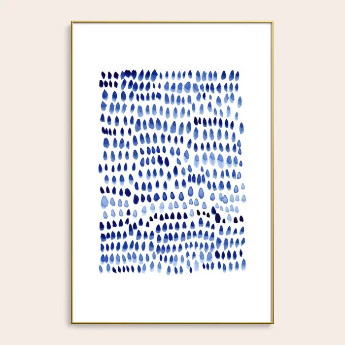 painted dots blue Framed Art Print by Iris Lehnhardt | Society6