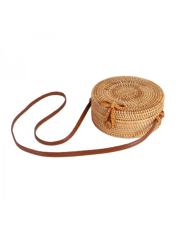 Dragonus Hand-Woven Women Rattan Bag Straw Purse Handmade Wicker Crossbody Beach | Walmart (US)