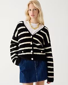 Sweater lady jacket in striped brushed yarn | J.Crew US