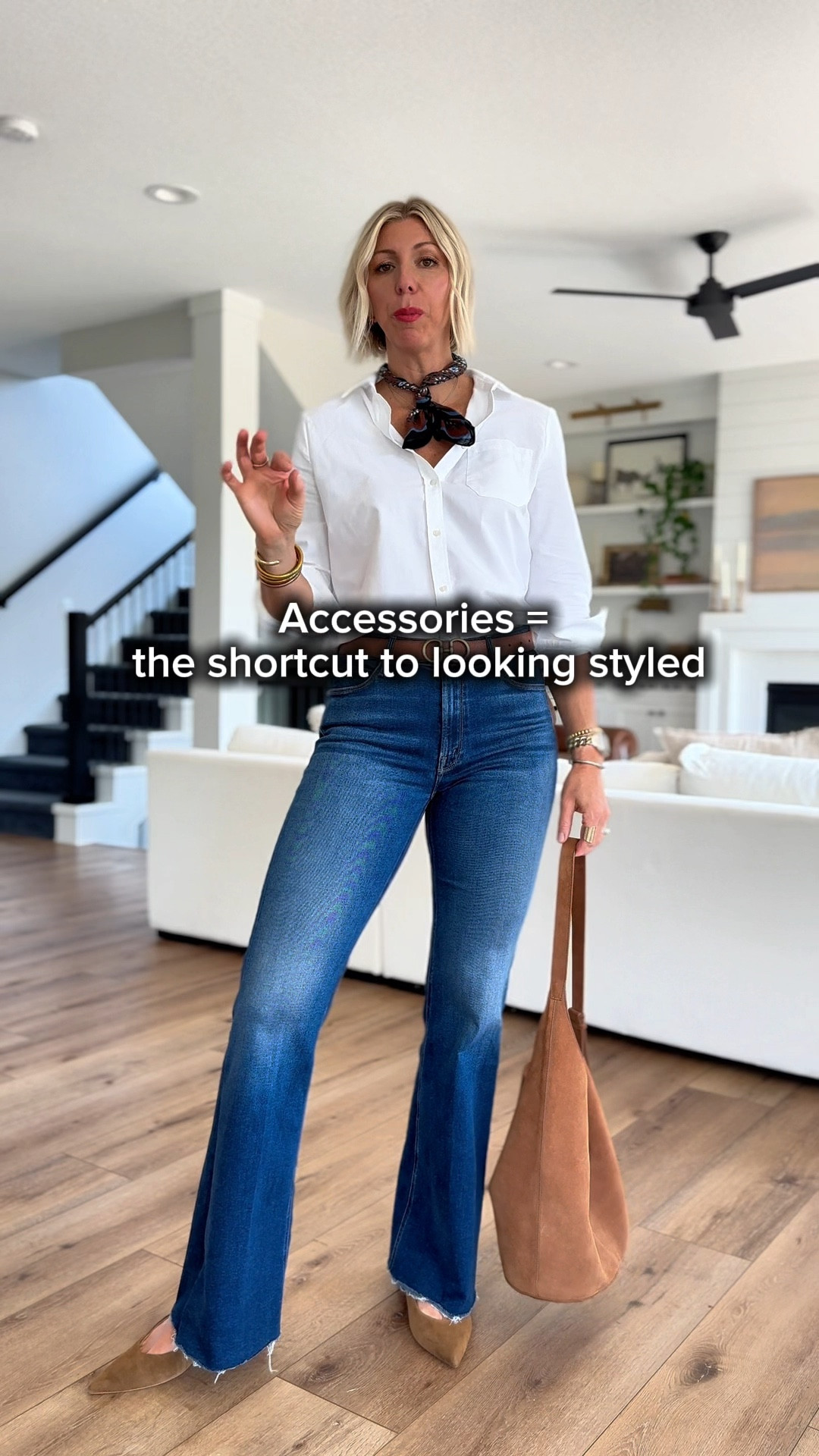 A white button-up and great-fitting denim? Always a classic.

But the difference between basic and intentional comes down to the accessories.

A soft neck scarf, a suede bag, pointed flats, and your go-to jewelry—these are the pieces that instantly elevate and pull the whole look together.

Simple. Chic. Styled.

Everything’s linked for you inside my LTK—tap to shop the full look and start building your elevated everyday uniform. 🤍

#LTKOver40 #LTKWorkwear #LTKStyleTip