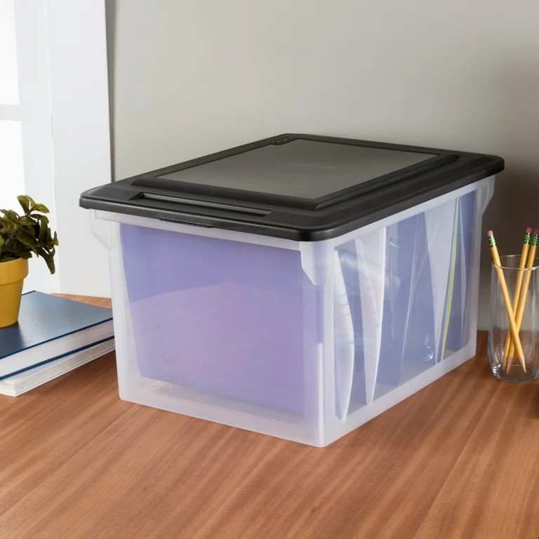 Sterilite Plastic Storage Bin/ File Box, 18 1/2" L x 14" W x 11" H, Black | Walmart (US)