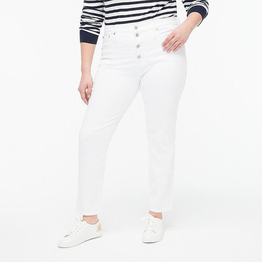 Vintage straight jean with button fly in white | J.Crew Factory