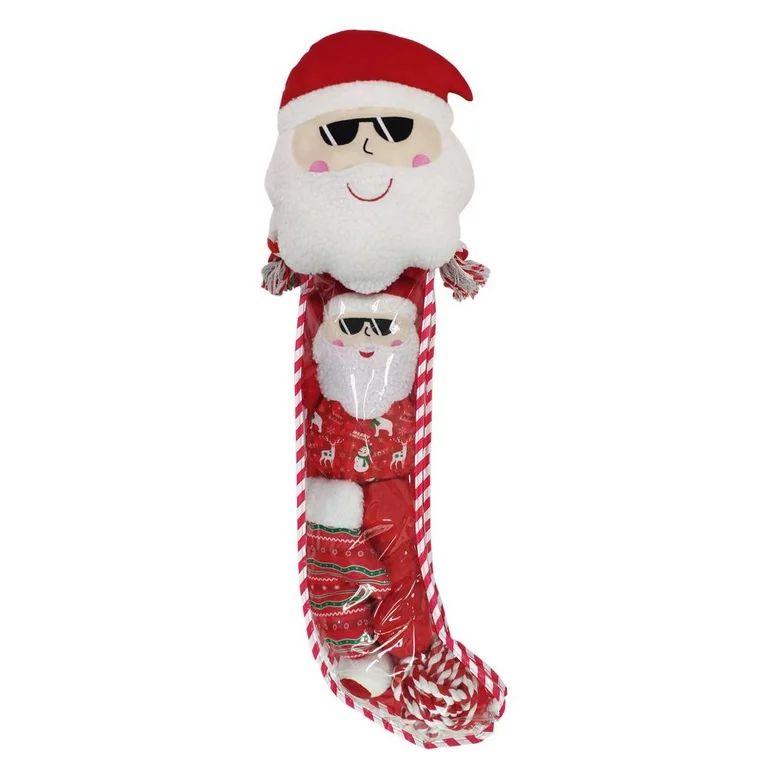 Holiday Time Christmas Dog Toys Stocking Gift Set Large Red 8 Pcs | Walmart (US)