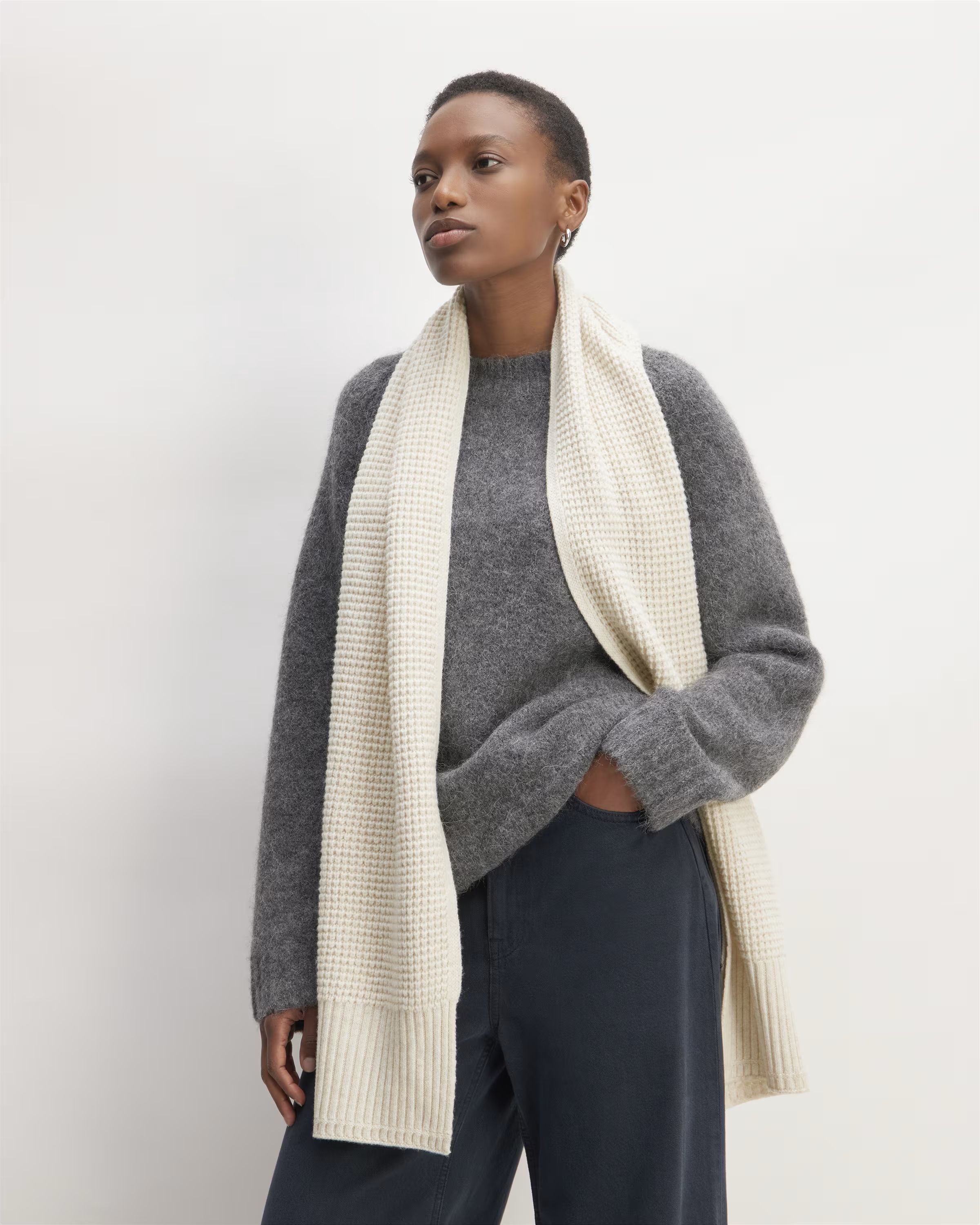 The Felted Merino Waffle-Knit Scarf | Everlane