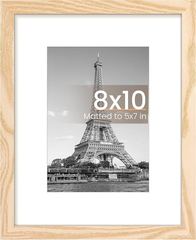 upsimples 8x10 Picture Frame, Display Pictures 5x7 with Mat or 8x10 Without Mat, Wall Hanging Pho... | Amazon (US)
