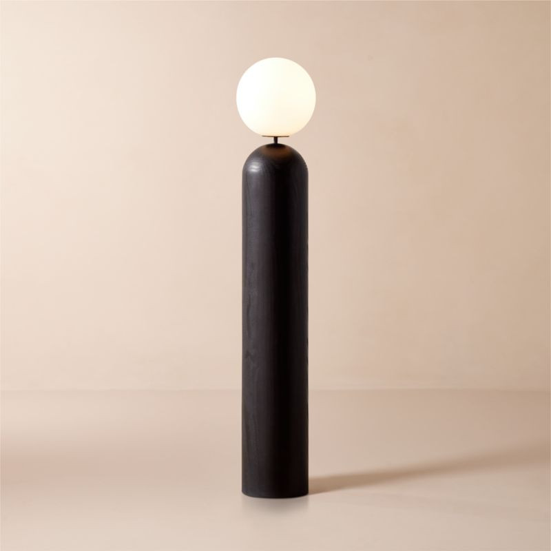 Ori Globe Floor Lamp with Black Wood Base + Reviews | CB2 | CB2