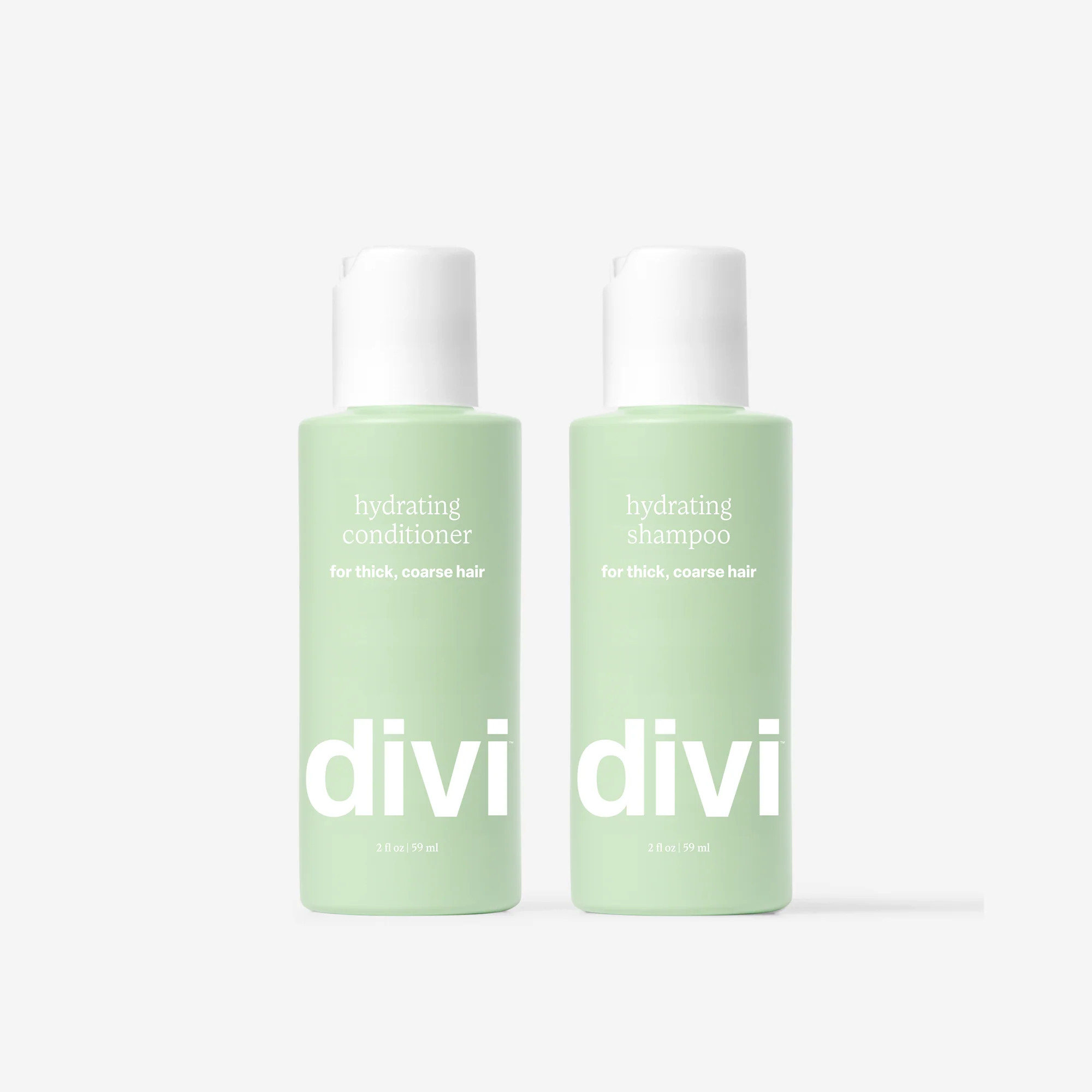 Mini Hydrating Shampoo & Conditioner | Deep Moisture for Thicker Hair | TSA-Friendly | Divi Official LLC