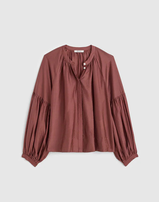 Shirred Balloon-Sleeve Top | Madewell