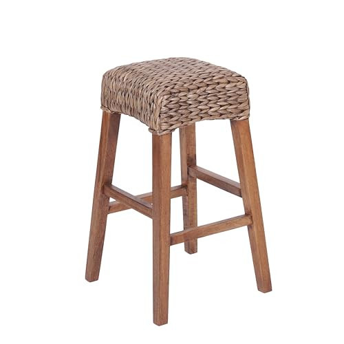 JONATHAN Y BSL1101A Maui 29.5" Rustic Bohemian Hyacinth/Wood Backless Bar Stool for Home, Kitchen, Dining Room, Workspaces, Cafes and Resturants, Brown Wash Woven Seat with Natural Wood Frame | Amazon (US)