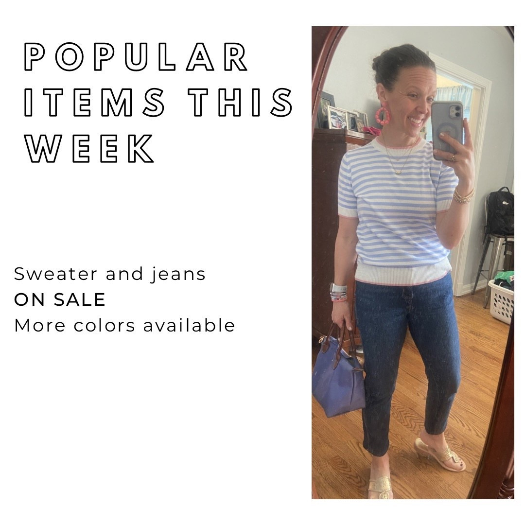 Spring Outfit - top and jeans are very budget friendly, both come in more colors


#teacher #shein #under15 #baublebar #budgetfriendly #shortsleevesweater #stripedsweater #spring  #oldnavy #jeans #vintageslimjeans #teacheroutfit #businesscasual #springoutfit2026 @shein 

#LTKSaleAlert #LTKWorkwear #LTKSeasonal #LTKU #LTKOver40