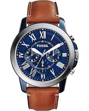 Fossil Grant Men's Watch with Chronograph or Automatic Display and Genuine Leather or Stainless S... | Amazon (US)
