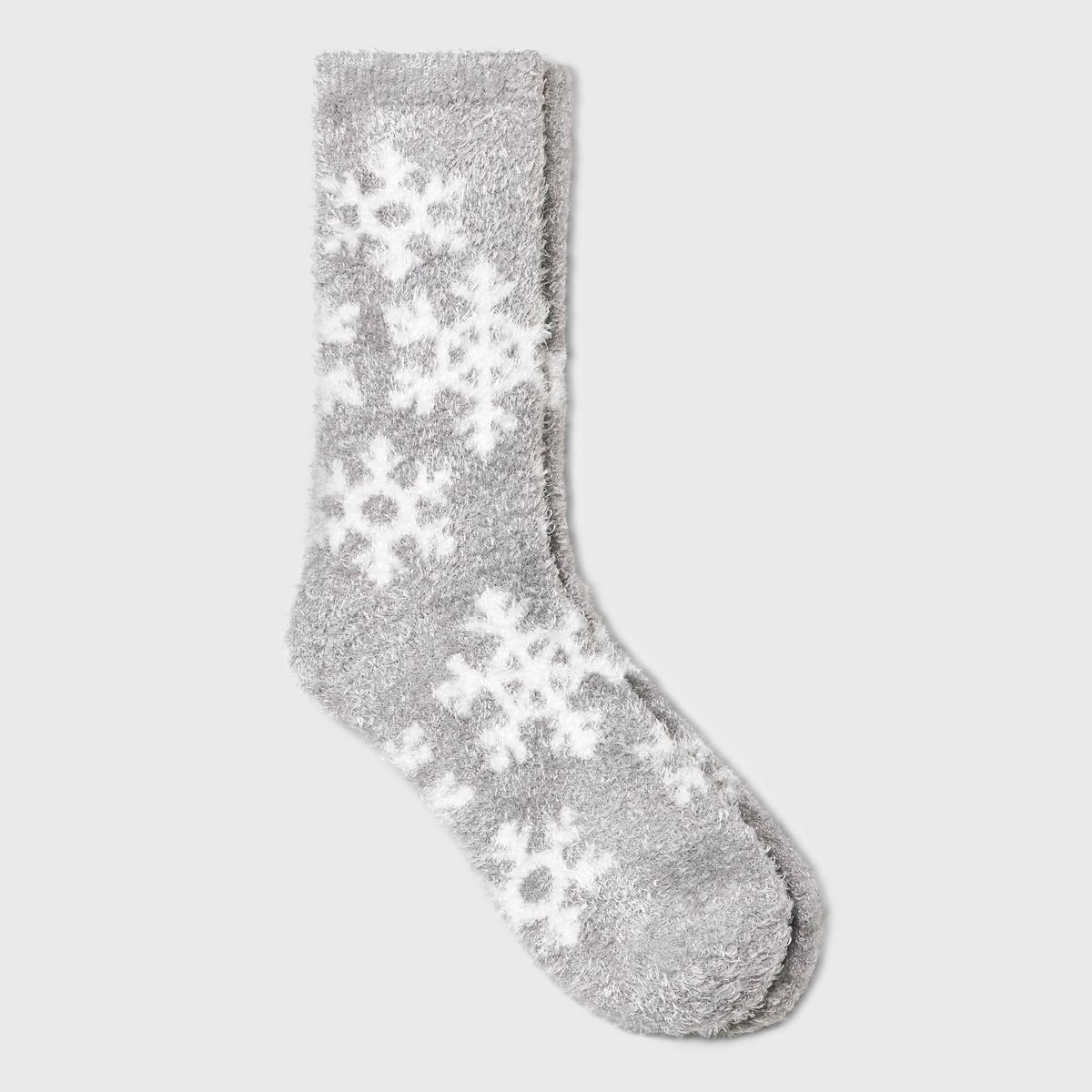 Women's Snowflake Cozy Crew Socks - A New Day™ Light Gray 4-10 | Target