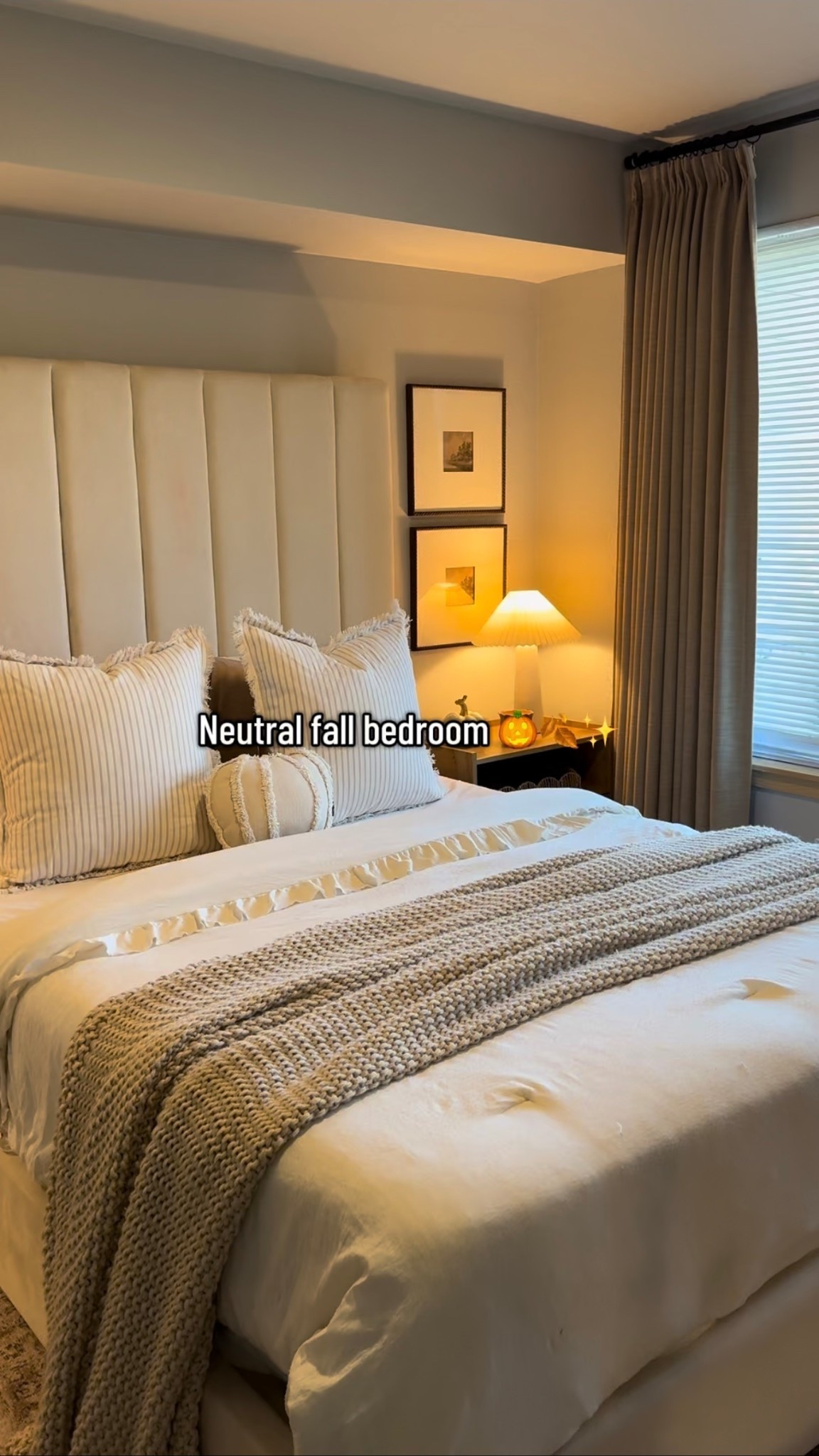 All bedroom decor details linked below 🍂✨🤍 #fallbedroom #falldecor 

#LTKHome