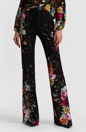 Teeny Floral Fit & Flare Bootcut Pants | Nordstrom
