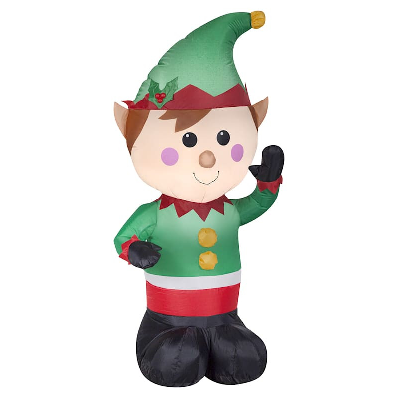 Elf Inflatable, 4', Green, Fabric, sold by At Home | At Home