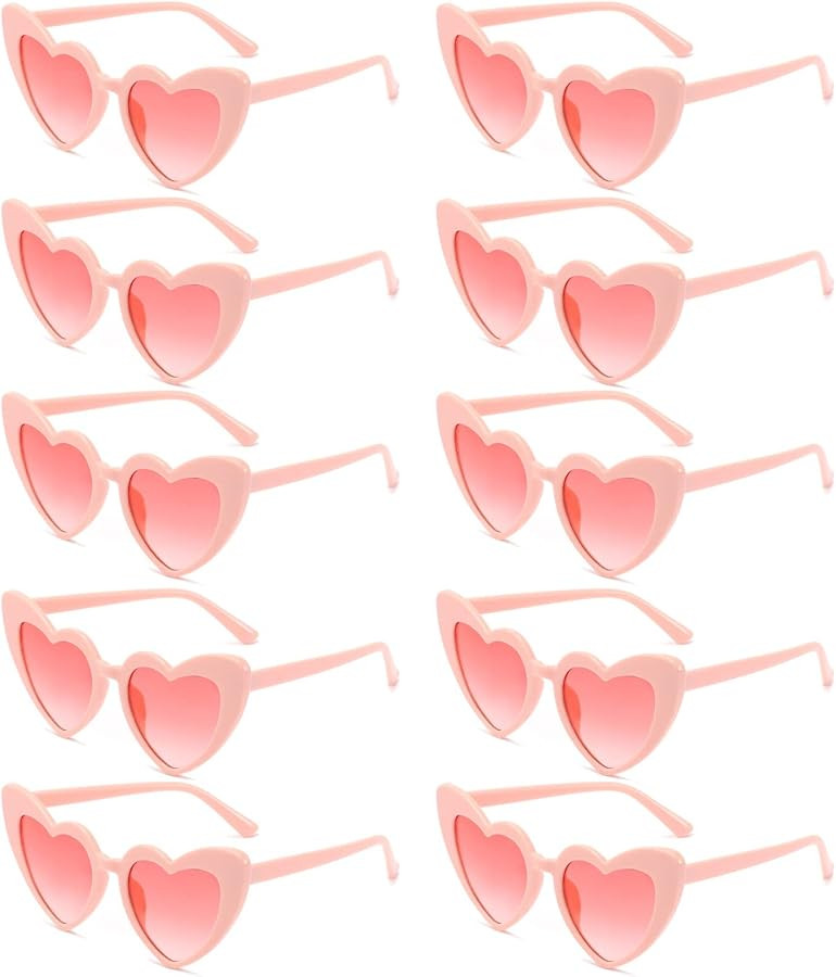 AEAHALY White Pink Red Black Heart Sunglasses for Women, UV 400 Protection Heart Shaped Sunglasse... | Amazon (US)