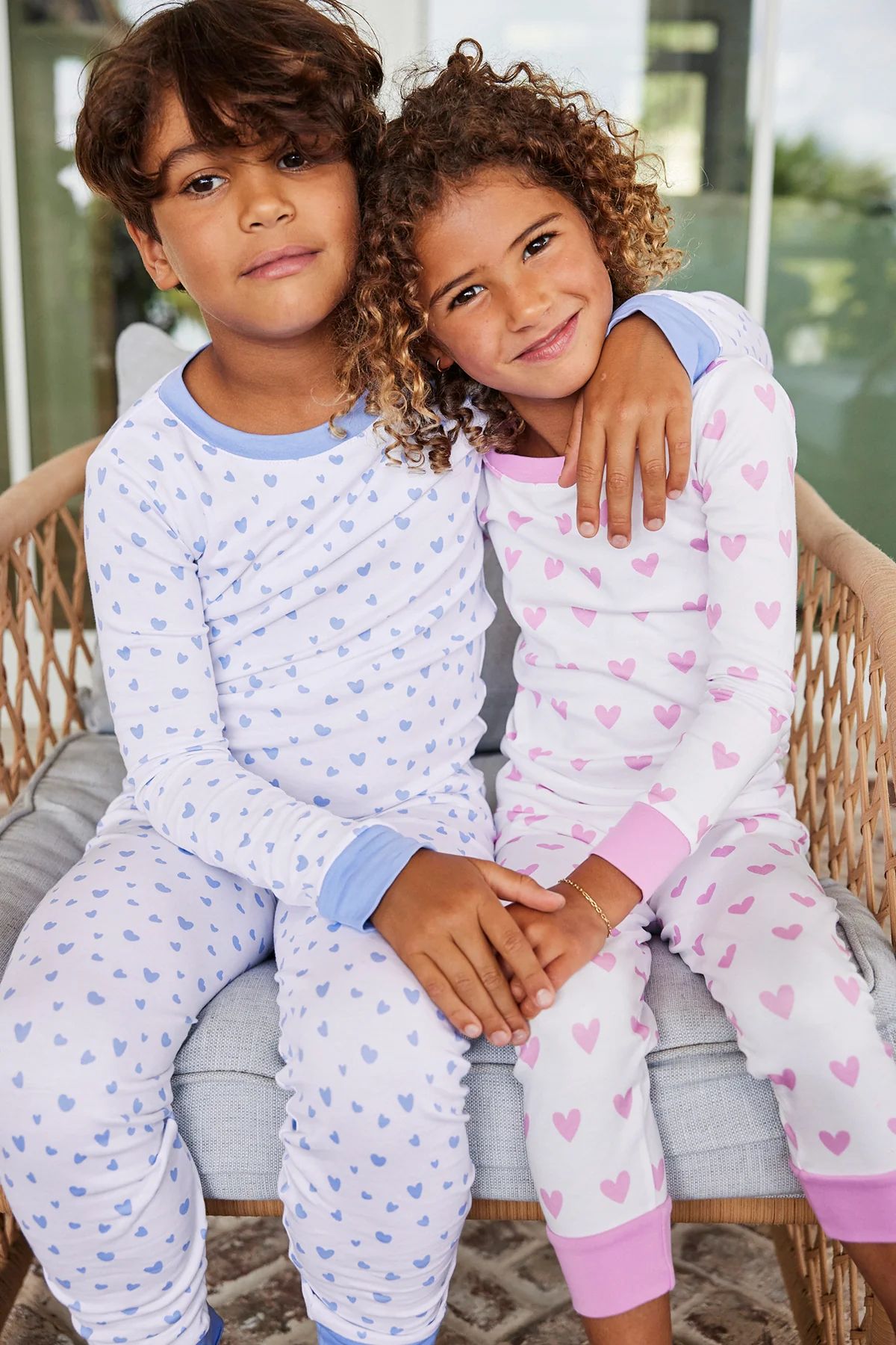 Kids Long-Long Set in Hydrangea Mini Heart | Lake Pajamas